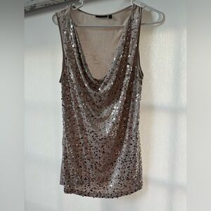 Sequin Sleeveless Top - Silver